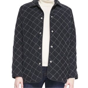 GO SILK Quilted Black Barn Chore Driving Jacket Size XL‎ 100% Silk Comfort Snaps